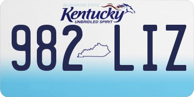 KY license plate 982LIZ