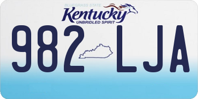KY license plate 982LJA