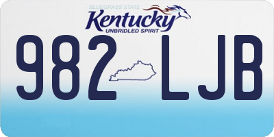 KY license plate 982LJB