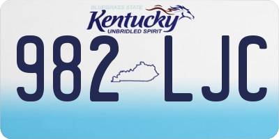 KY license plate 982LJC