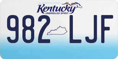 KY license plate 982LJF