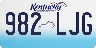 KY license plate 982LJG