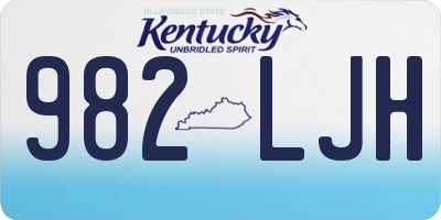 KY license plate 982LJH
