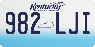 KY license plate 982LJI