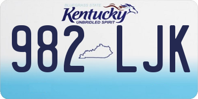 KY license plate 982LJK