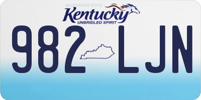 KY license plate 982LJN
