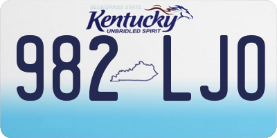 KY license plate 982LJO