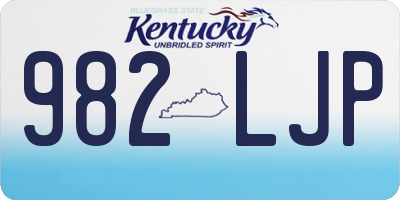 KY license plate 982LJP