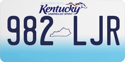 KY license plate 982LJR