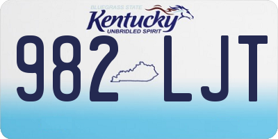 KY license plate 982LJT