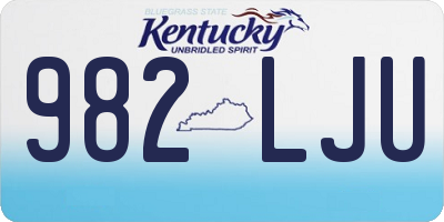 KY license plate 982LJU