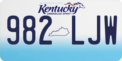 KY license plate 982LJW
