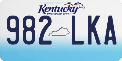 KY license plate 982LKA