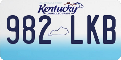 KY license plate 982LKB