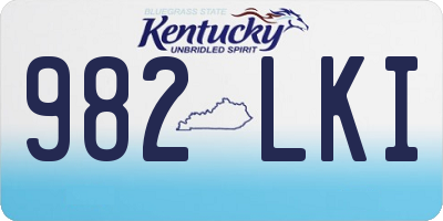KY license plate 982LKI