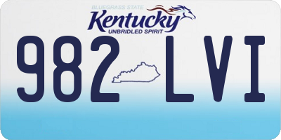 KY license plate 982LVI