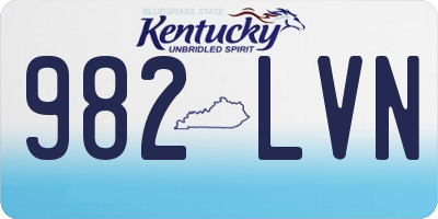 KY license plate 982LVN