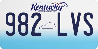 KY license plate 982LVS