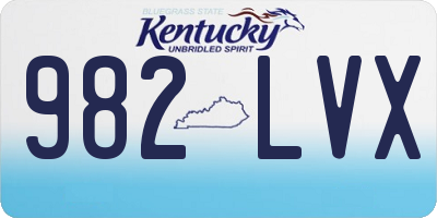 KY license plate 982LVX