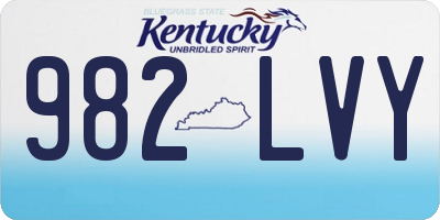 KY license plate 982LVY