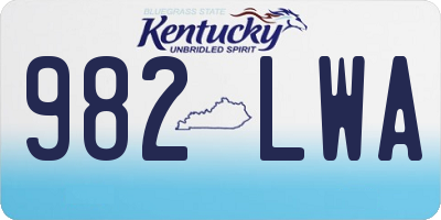 KY license plate 982LWA