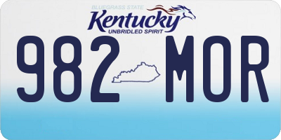 KY license plate 982MOR
