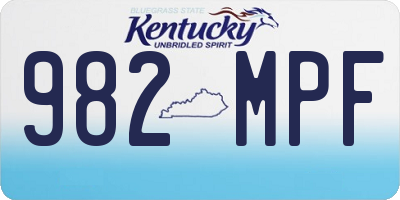 KY license plate 982MPF