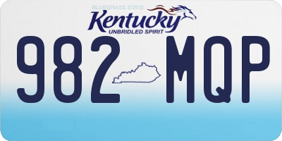 KY license plate 982MQP
