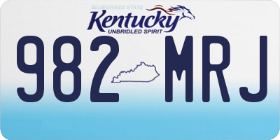 KY license plate 982MRJ