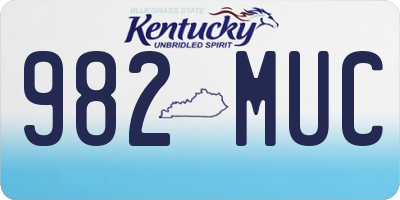 KY license plate 982MUC