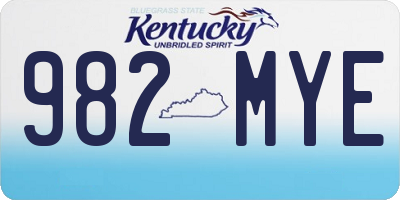 KY license plate 982MYE