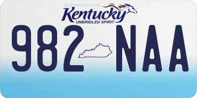 KY license plate 982NAA