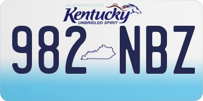 KY license plate 982NBZ