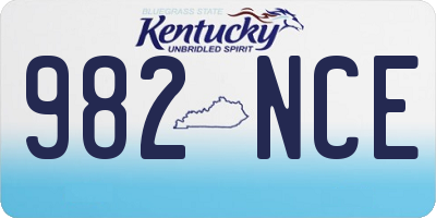 KY license plate 982NCE