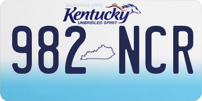 KY license plate 982NCR