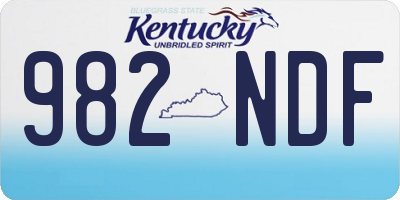 KY license plate 982NDF