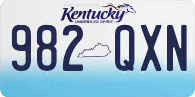 KY license plate 982QXN