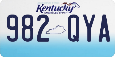 KY license plate 982QYA