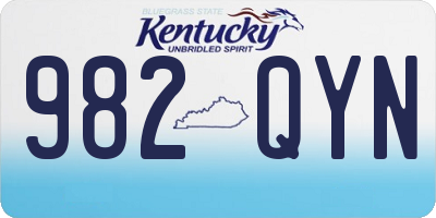KY license plate 982QYN