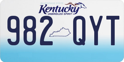 KY license plate 982QYT