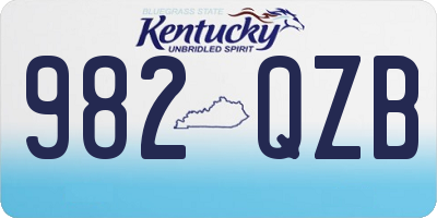 KY license plate 982QZB