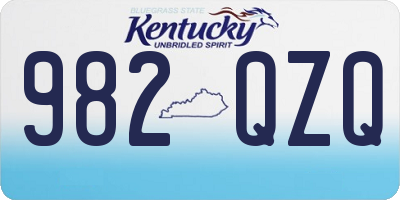 KY license plate 982QZQ