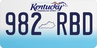 KY license plate 982RBD