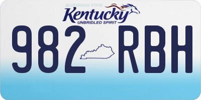 KY license plate 982RBH