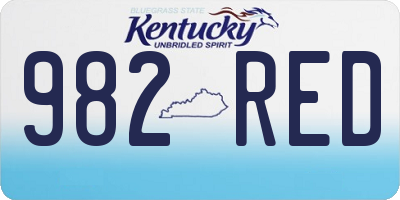KY license plate 982RED