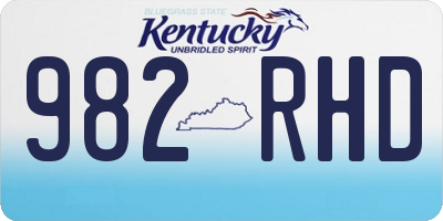 KY license plate 982RHD