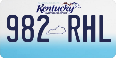 KY license plate 982RHL