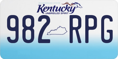 KY license plate 982RPG