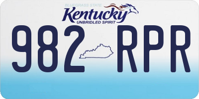 KY license plate 982RPR