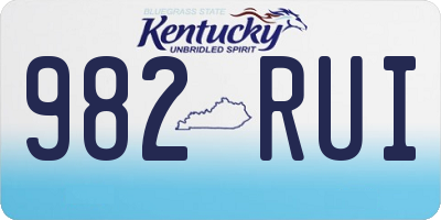 KY license plate 982RUI